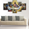 Jesus The Last Supper 1 - Religion 5 Panel Canvas Art Wall Decor