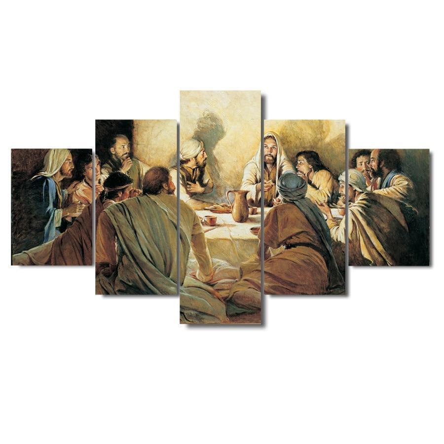 Jesus The Last Supper 4 - 5 Panel Canvas Art Wall Decor Jesus The Last Supper 4 - 5 Panel Canvas Art Wall Decor
