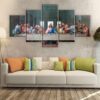 Jesus The Last Supper 5 - 5 Panel Canvas Art Wall Decor