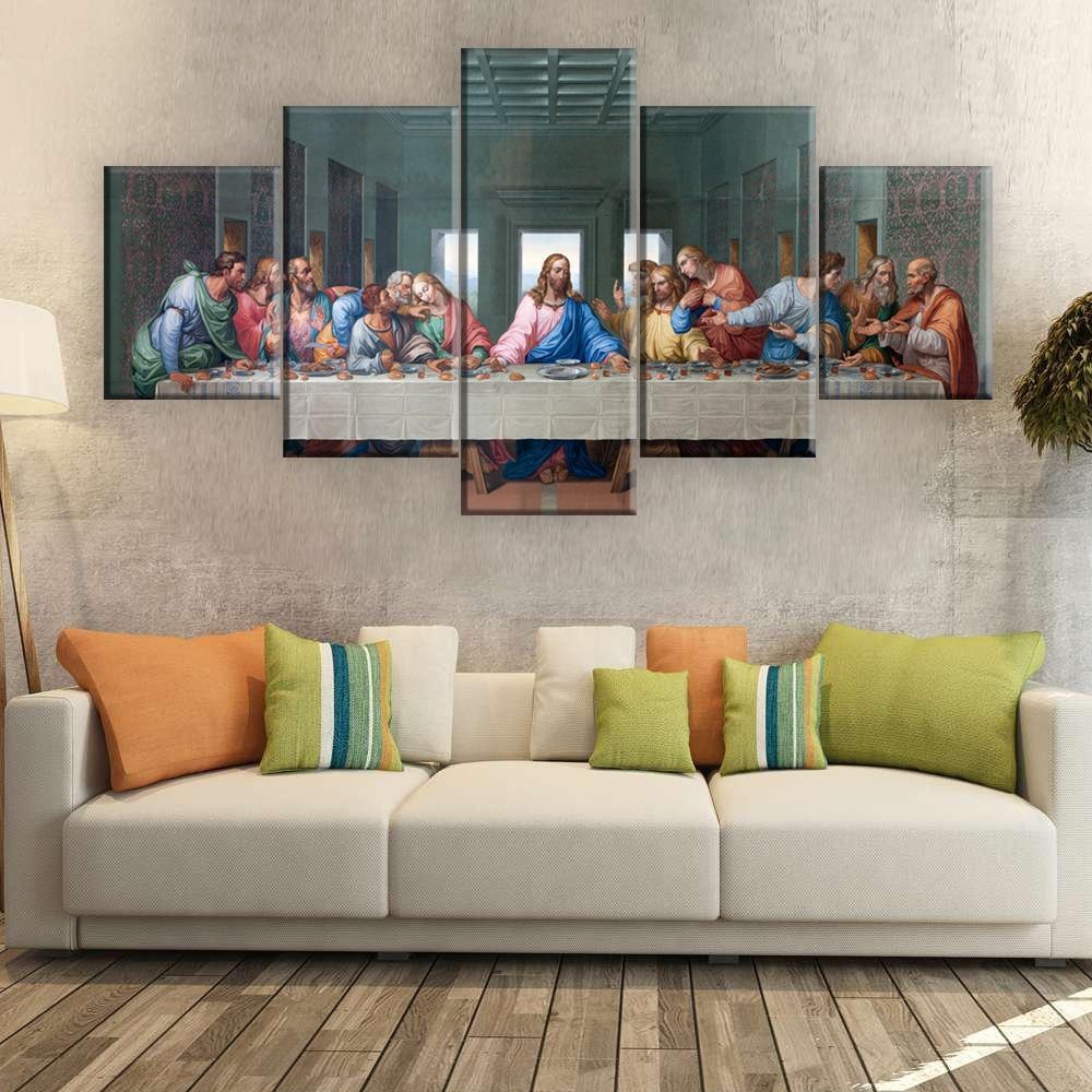 Jesus The Last Supper 5 - 5 Panel Canvas Art Wall Decor Jesus The Last Supper 5 - 5 Panel Canvas Art Wall Decor