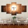 Jesus crosses - Religion 5 Panel Canvas Art Wall Decor