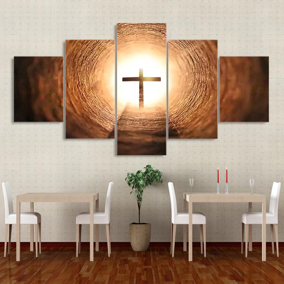Jesus crosses - Religion 5 Panel Canvas Art Wall Decor Jesus crosses - Religion 5 Panel Canvas Art Wall Decor