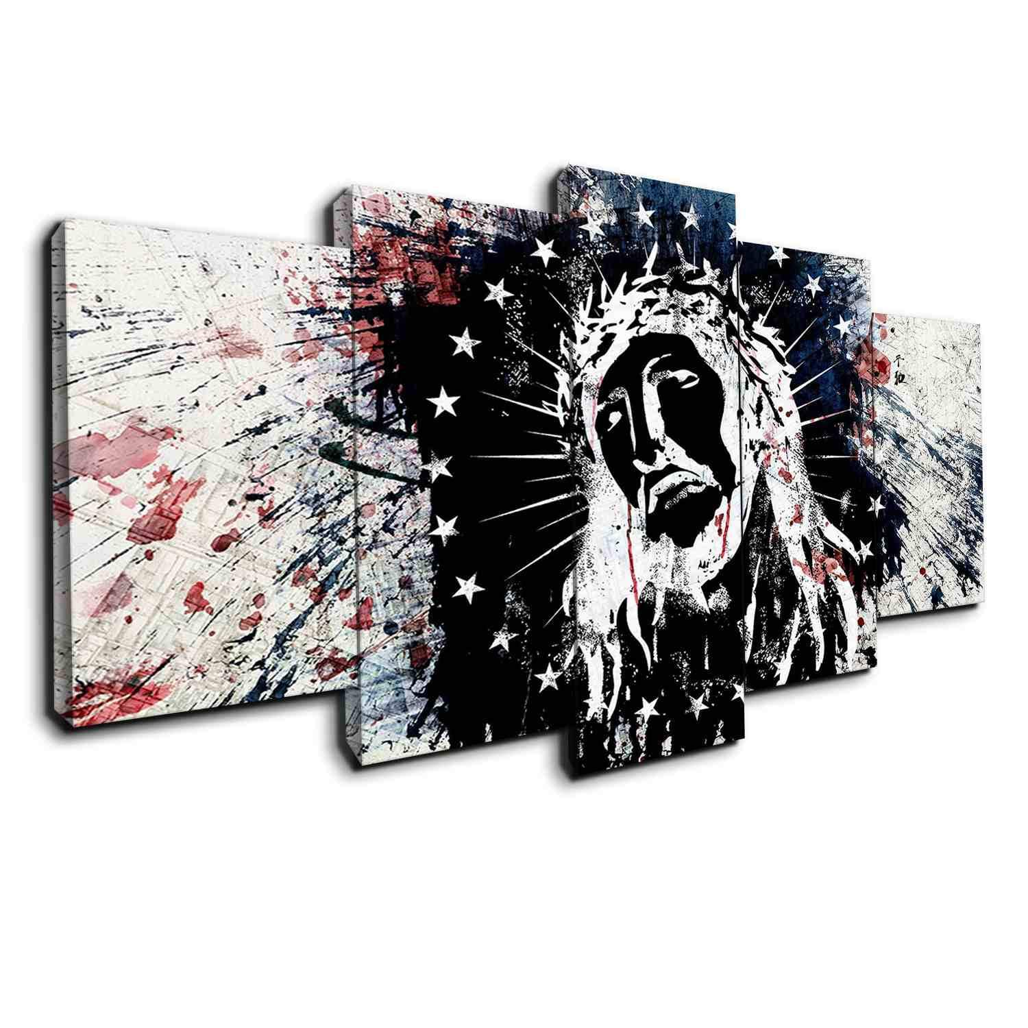 Jesus - Religion 5 Panel Canvas Art Wall Decor Jesus - Religion 5 Panel Canvas Art Wall Decor