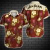 Jim Beam Hawaiian Shirt Summer Button Up