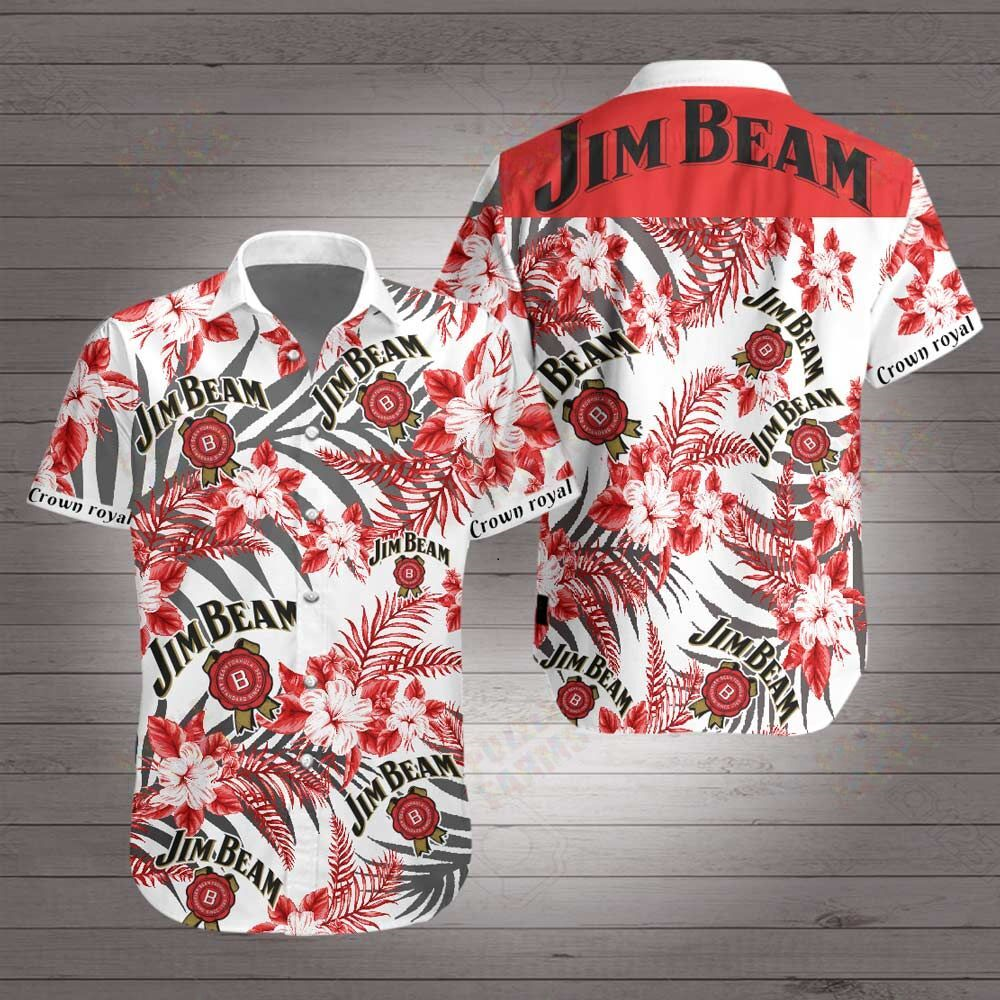 Jim Beam U Hawaiian Shirt Summer Button Up Jim Beam U Hawaiian Shirt Summer Button Up