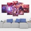 Jinx - League Of Legends 2 - Gaming 5 Panel Canvas Art Wall Decor