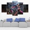 Jinx - League Of Legends - Gaming 5 Panel Canvas Art Wall Decor