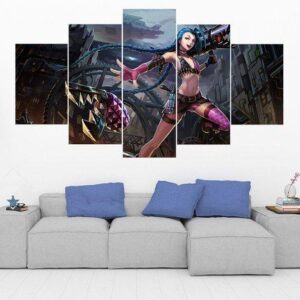 Jinx - League Of Legends - Gaming 5 Panel Canvas Art Wall Decor