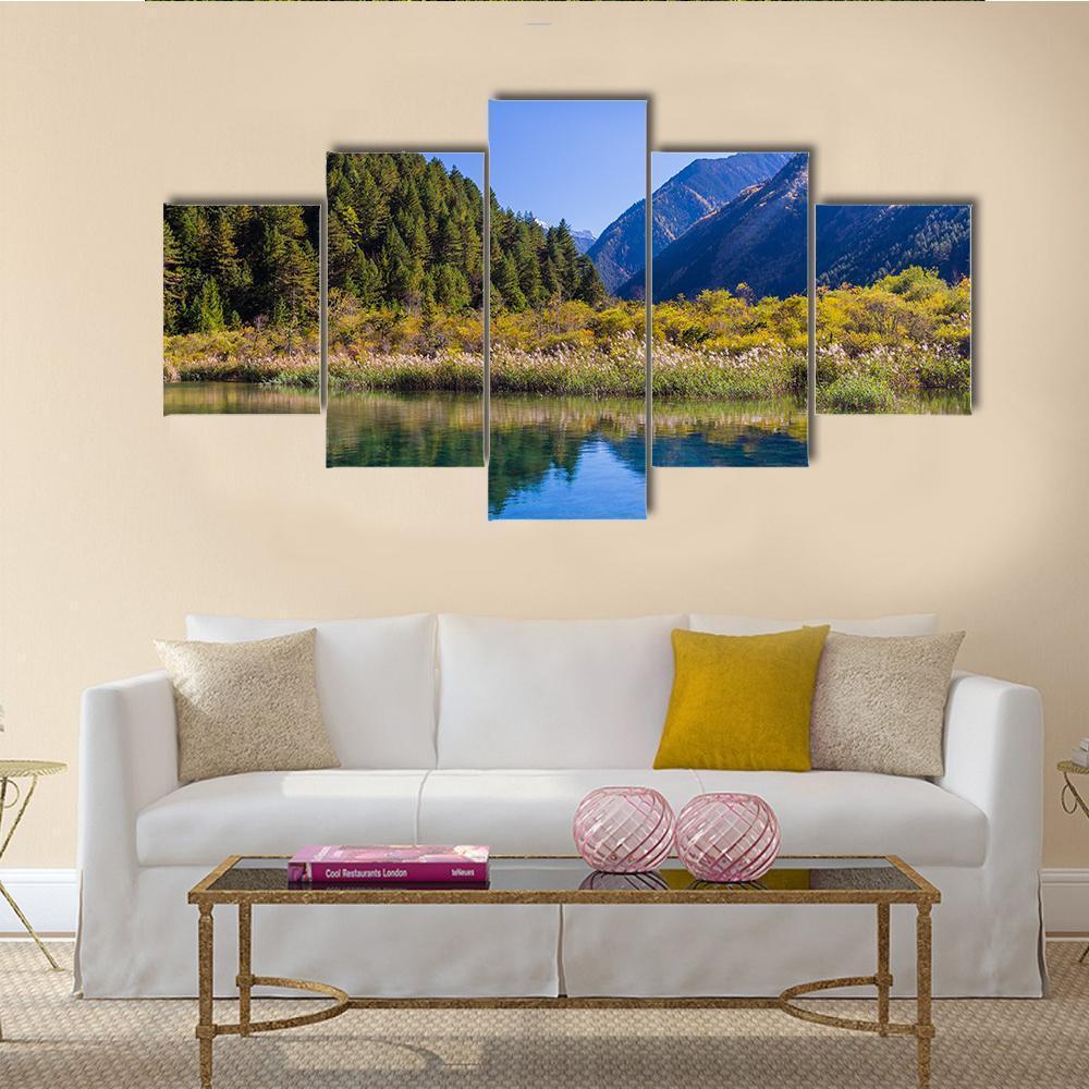 Jiuzhaigou Valley Scenic - Nature 5 Panel Canvas Art Wall Decor Jiuzhaigou Valley Scenic - Nature 5 Panel Canvas Art Wall Decor