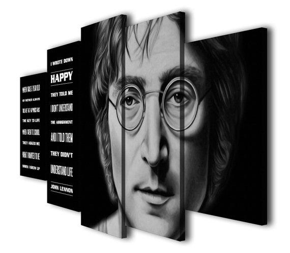 John Lennon - Famous Person 5 Panel Canvas Art Wall Decor John Lennon - Famous Person 5 Panel Canvas Art Wall Decor