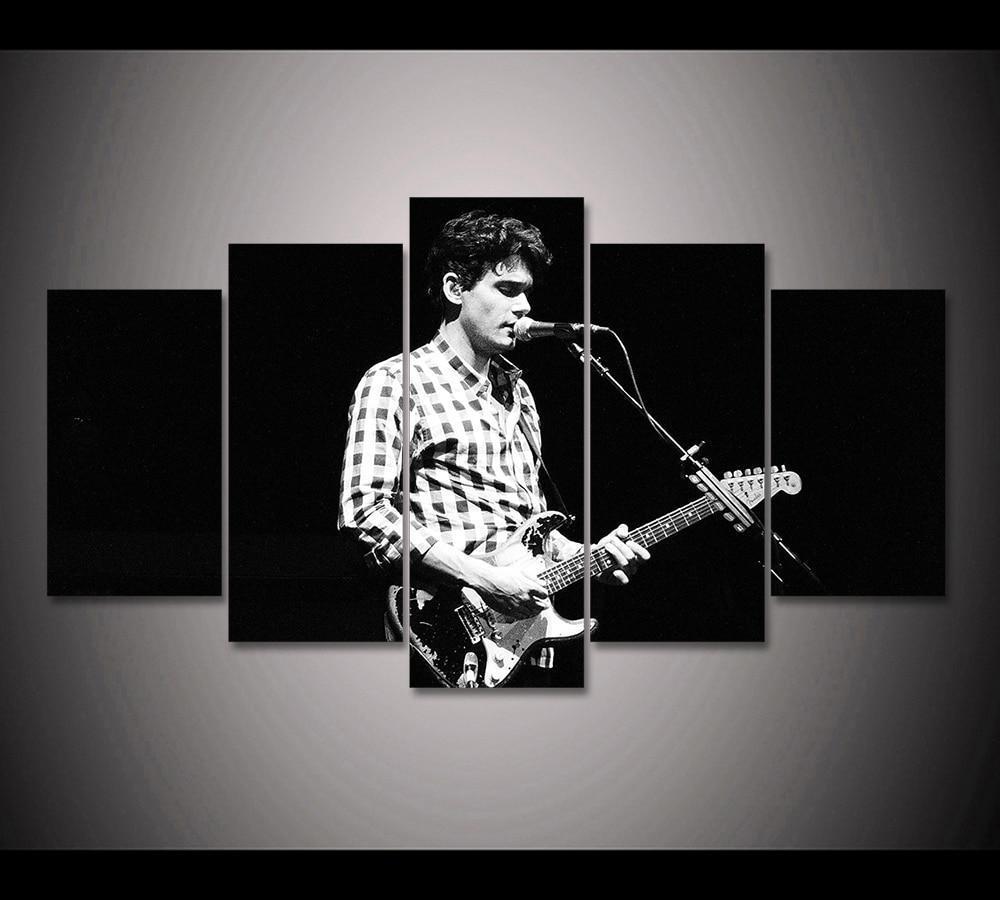 John Mayer Singing And Playing Guitar Celebrity - 5 Panel Canvas Art Wall Decor John Mayer Singing And Playing Guitar Celebrity - 5 Panel Canvas Art Wall Decor
