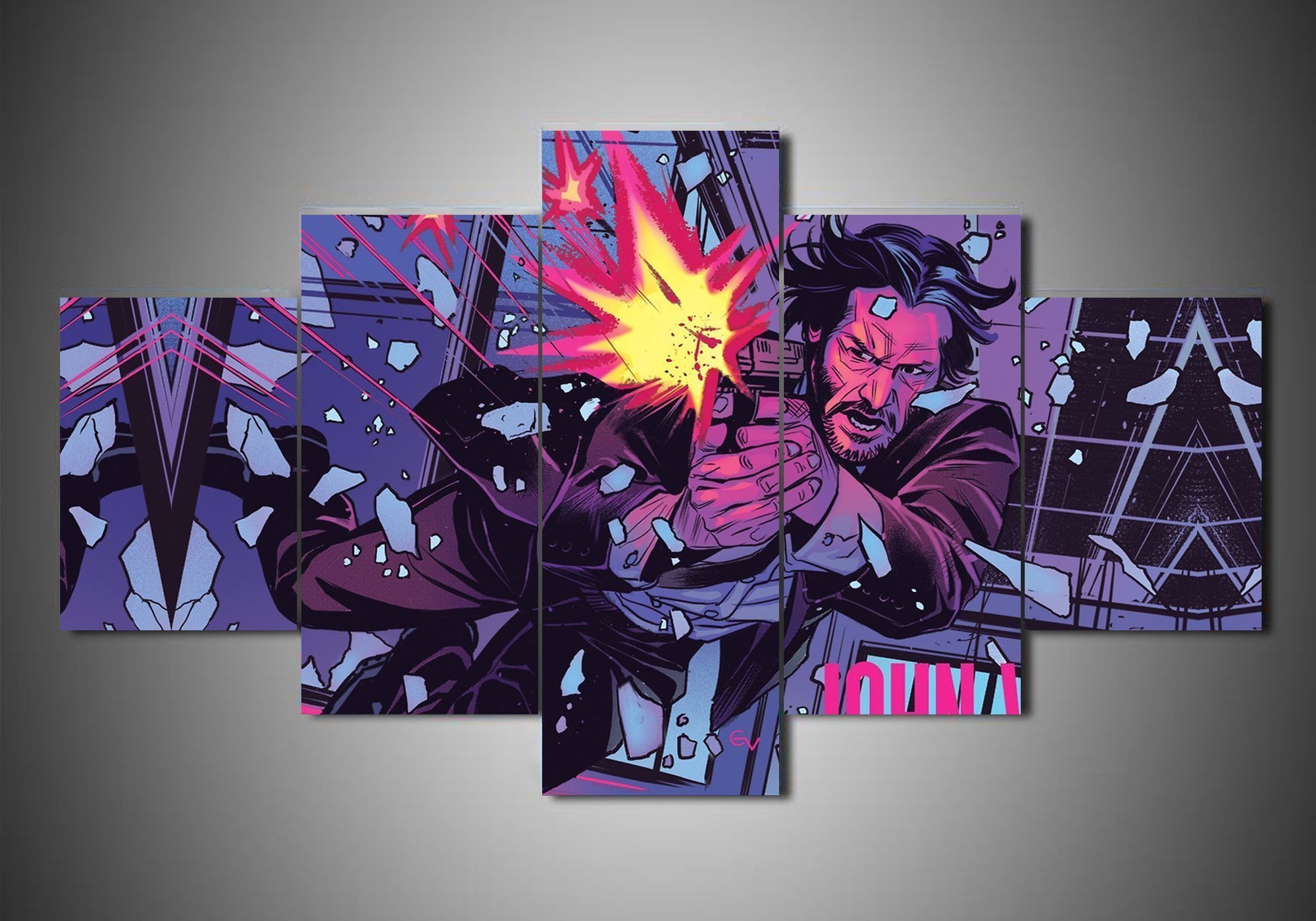 John Wick 1 Movie - 5 Panel Canvas Art Wall Decor John Wick 1 Movie - 5 Panel Canvas Art Wall Decor