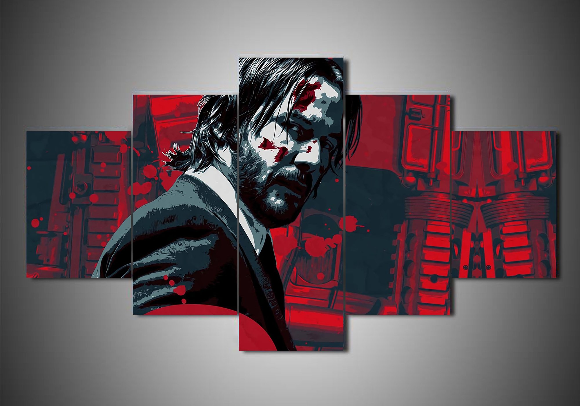 John Wick 3 - Movie 5 Panel Canvas Art Wall Decor John Wick 3 - Movie 5 Panel Canvas Art Wall Decor