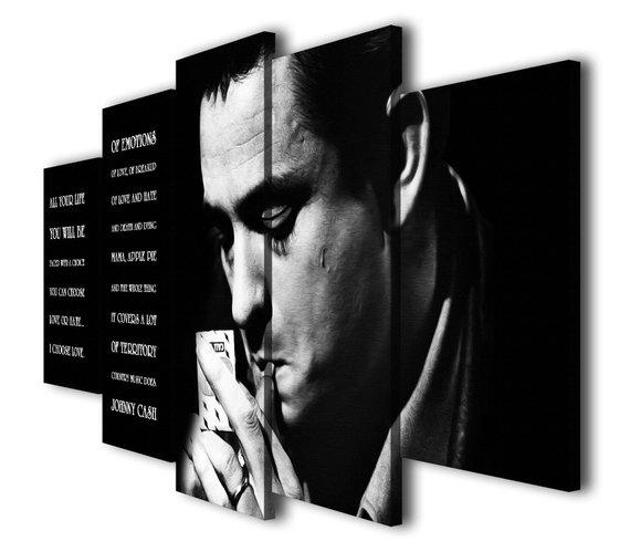 Johnny Cash - Famous Person 5 Panel Canvas Art Wall Decor Johnny Cash - Famous Person 5 Panel Canvas Art Wall Decor