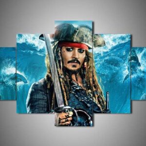 Johnny Depp 1 - Famous Person 5 Panel Canvas Art Wall Decor