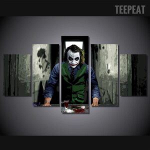 Joker Fierce Look - Dc 5 Panel Canvas Art Wall Decor