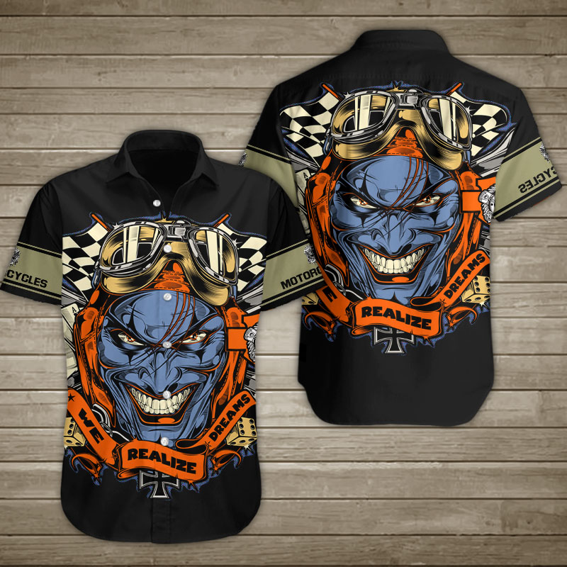 Joker Motorcyclewe Realize Dream Hawaiian Shirt Summer Button Up Joker Motorcyclewe Realize Dream Hawaiian Shirt Summer Button Up