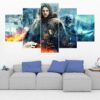Jon Snow Game Of Thrones 3 - Movie 5 Panel Canvas Art Wall Decor