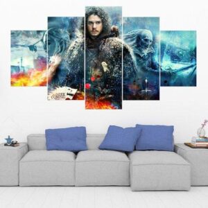 Jon Snow Game Of Thrones 3 - Movie 5 Panel Canvas Art Wall Decor