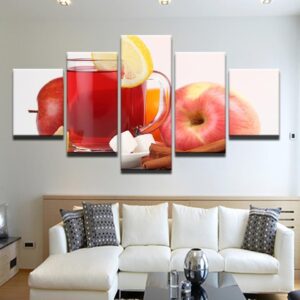 Juice Drink 1 - Kitchen 5 Panel Canvas Art Wall Decor