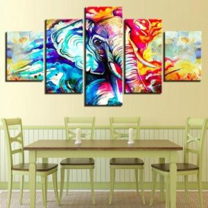 Jumbo Tusker - Religion 5 Panel Canvas Art Wall Decor