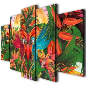 Jungle02 - Abstract 5 Panel Canvas Art Wall Decor