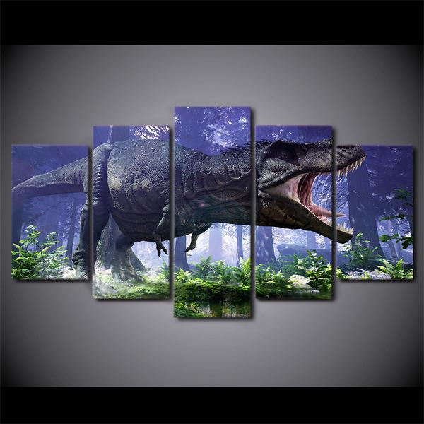 Jurassic Park Dinosaurs - Movie 5 Panel Canvas Art Wall Decor Jurassic Park Dinosaurs - Movie 5 Panel Canvas Art Wall Decor