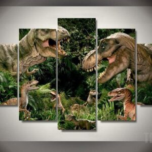 Jurassic Park: T-Rex - Movie 5 Panel Canvas Art Wall Decor