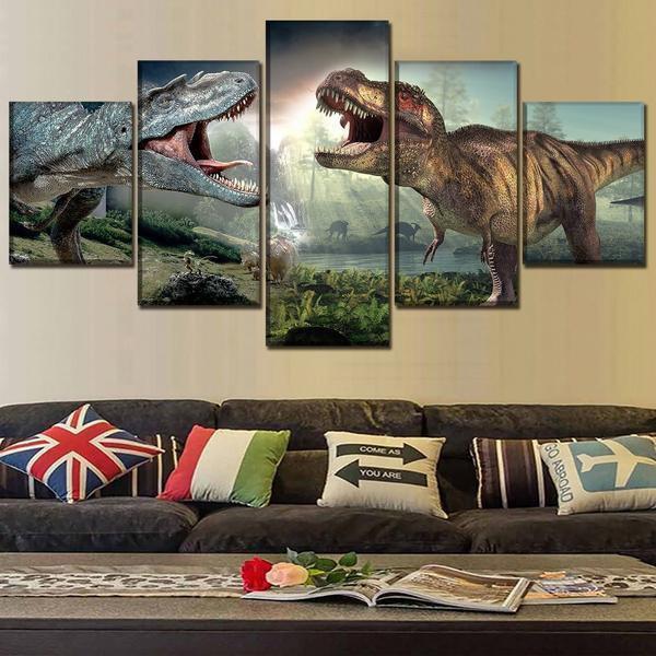 Jurassic World 2 Dinosaurs Movie - 5 Panel Canvas Art Wall Decor Jurassic World 2 Dinosaurs Movie - 5 Panel Canvas Art Wall Decor