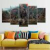 Jurassic World 5 - Movie 5 Panel Canvas Art Wall Decor