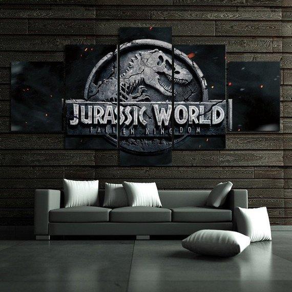 Jurassic World - Movie 5 Panel Canvas Art Wall Decor Jurassic World - Movie 5 Panel Canvas Art Wall Decor