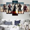 Justice League Batman Wonder Woman Comic - Dc 5 Panel Canvas Art Wall Decor