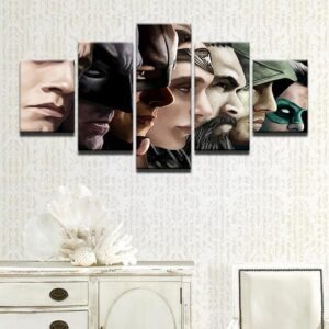 Justice League - Movie 5 Panel Canvas Art Wall Decor