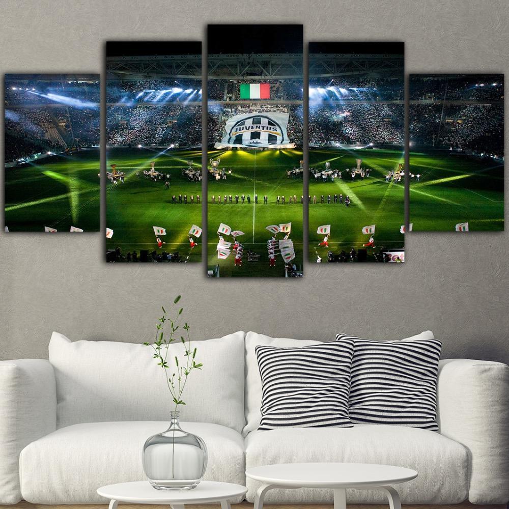 Juventus Allianz Stadium Before The Battle Sport - 5 Panel Canvas Art Wall Decor Juventus Allianz Stadium Before The Battle Sport - 5 Panel Canvas Art Wall Decor
