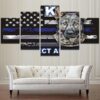 K9 Police Dog - Animal 5 Panel Canvas Art Wall Decor