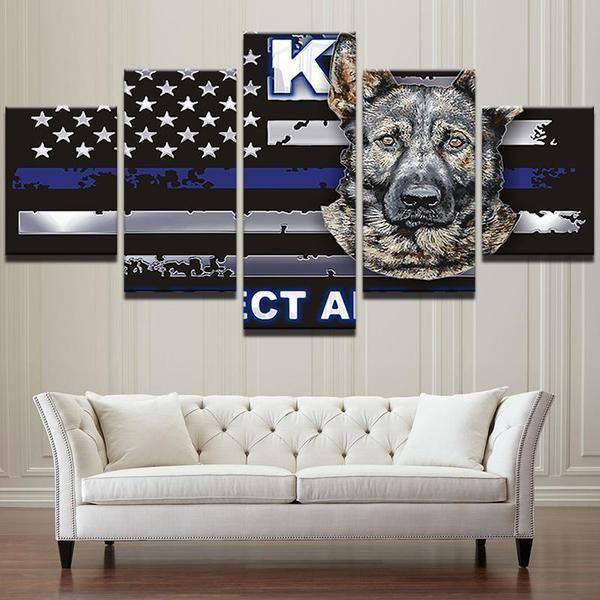 K9 Police Dog - Animal 5 Panel Canvas Art Wall Decor K9 Police Dog - Animal 5 Panel Canvas Art Wall Decor