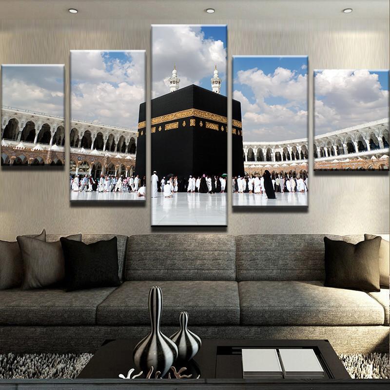 Kaaba In Mecca - Religion 5 Panel Canvas Art Wall Decor Kaaba In Mecca - Religion 5 Panel Canvas Art Wall Decor