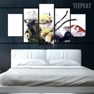Kakashi And Minato Of Naruto - Anime 5 Panel Canvas Art Wall Decor