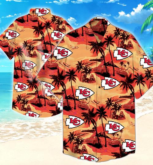 Kansas City Chiefs Coconut Tree Hawaiian Shirt Summer Button Up Kansas City Chiefs Coconut Tree Hawaiian Shirt Summer Button Up