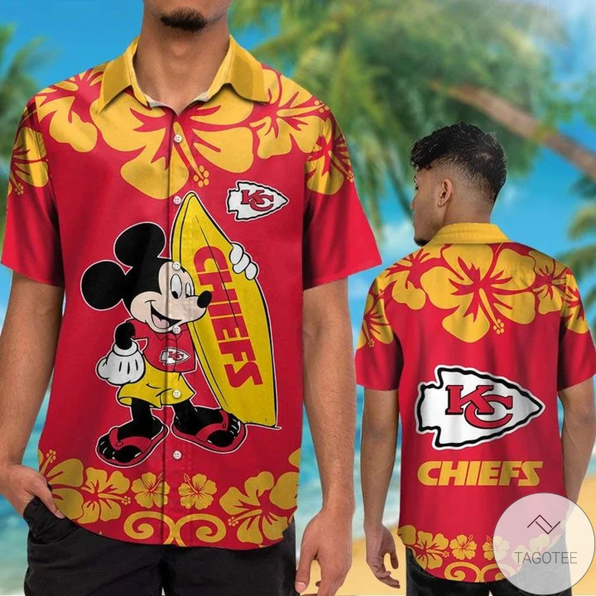 Kansas City Chiefs & Mickey Mouse Hawaiian Shirt Kansas City Chiefs & Mickey Mouse Hawaiian Shirt