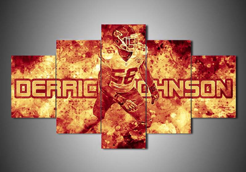 Kansas City Chiefs - Derrick Johnson - Sport 5 Panel Canvas Art Wall Decor Kansas City Chiefs - Derrick Johnson - Sport 5 Panel Canvas Art Wall Decor