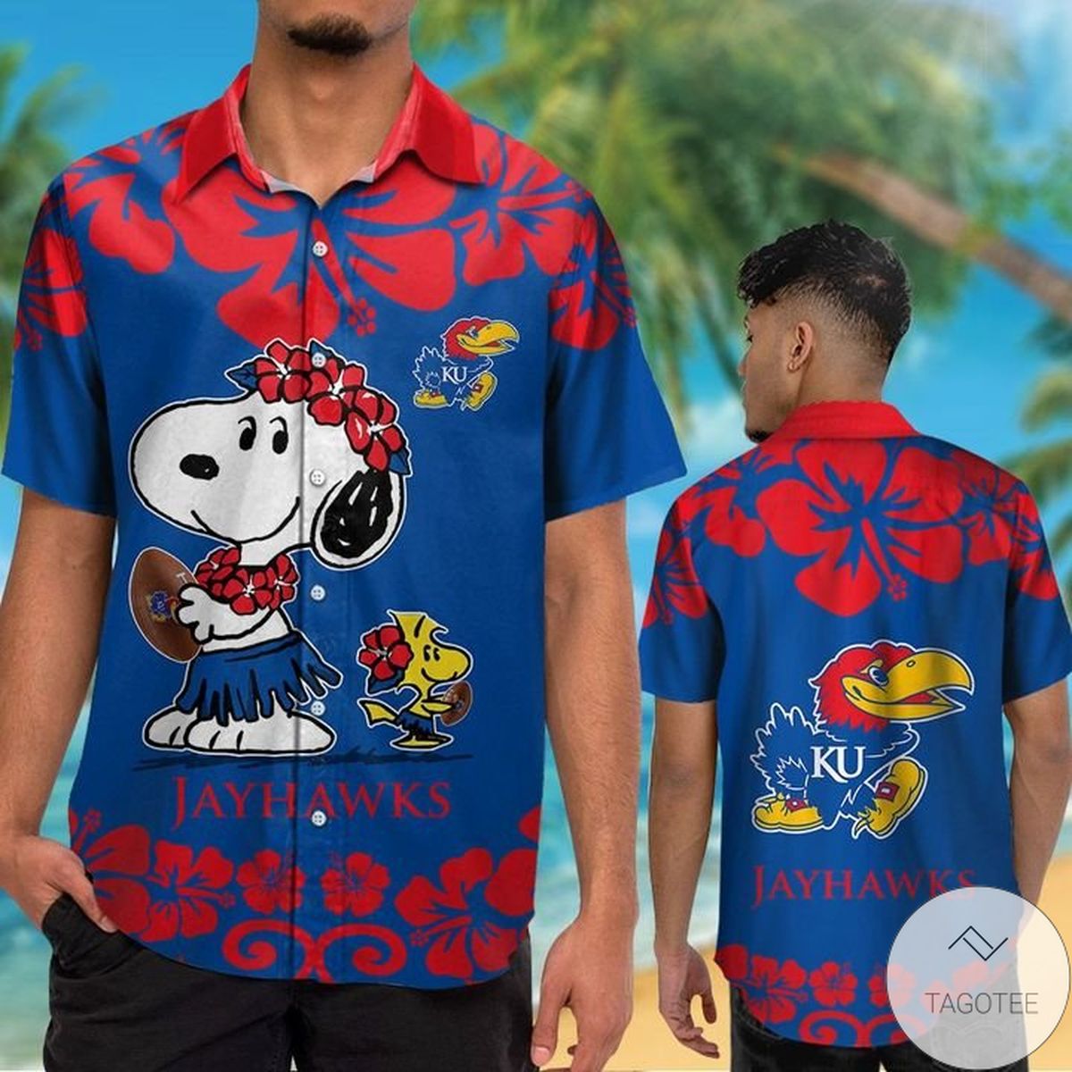 Kansas Jayhawks & Snoopy Hawaiian Shirt Kansas Jayhawks & Snoopy Hawaiian Shirt