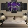 Kansas State Wildcats Barnwood Sport - 5 Panel Canvas Art Wall Decor