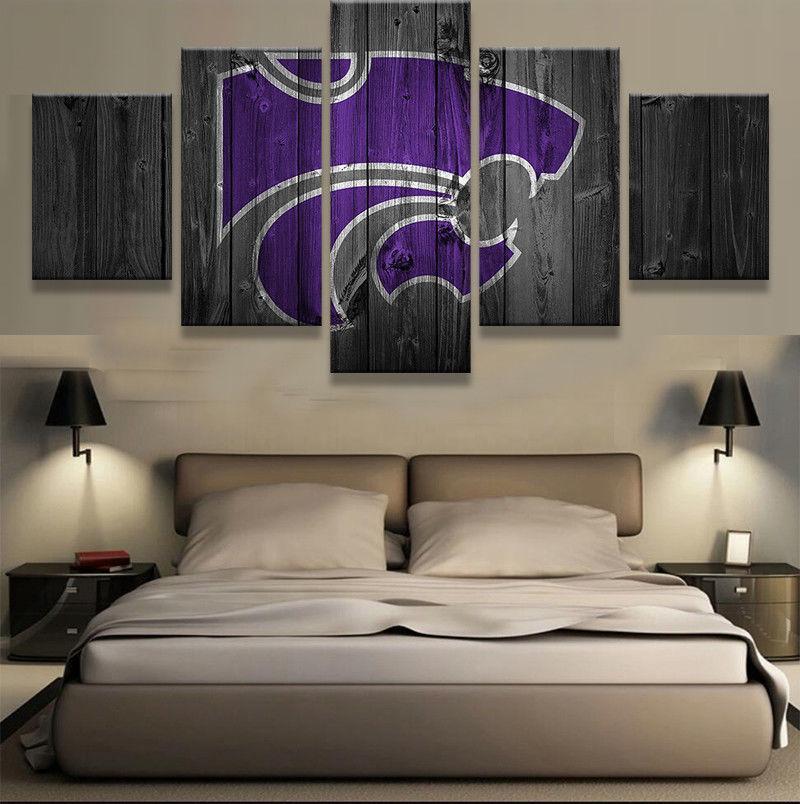 Kansas State Wildcats Barnwood Sport - 5 Panel Canvas Art Wall Decor Kansas State Wildcats Barnwood Sport - 5 Panel Canvas Art Wall Decor