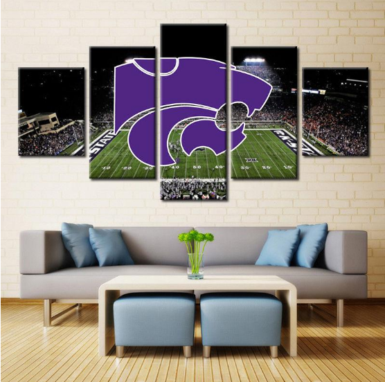 Kansas State Wildcats Stadium Sport - 5 Panel Canvas Art Wall Decor Kansas State Wildcats Stadium Sport - 5 Panel Canvas Art Wall Decor