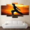 Karate In Sunset - Nature 5 Panel Canvas Art Wall Decor