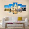 Karlskirche Church Of Vienna Reflection View - Nature 5 Panel Canvas Art Wall Decor