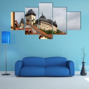 Karlstejn Medieval Castle - Nature 5 Panel Canvas Art Wall Decor