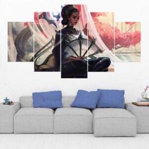 Karma - League Of Legends - Gaming 5 Panel Canvas Art Wall Decor