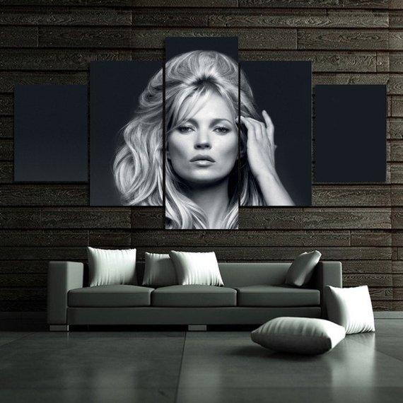 Kate Moss 01 - Famous Person 5 Panel Canvas Art Wall Decor Kate Moss 01 - Famous Person 5 Panel Canvas Art Wall Decor